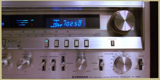 Vintage Pioneer SX-3800 Front Panel AM//FM Tuning Section