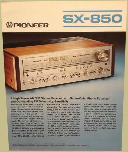 Pioneer SX-850 Ad