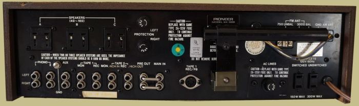 Pioneer SX-626 Back Panel