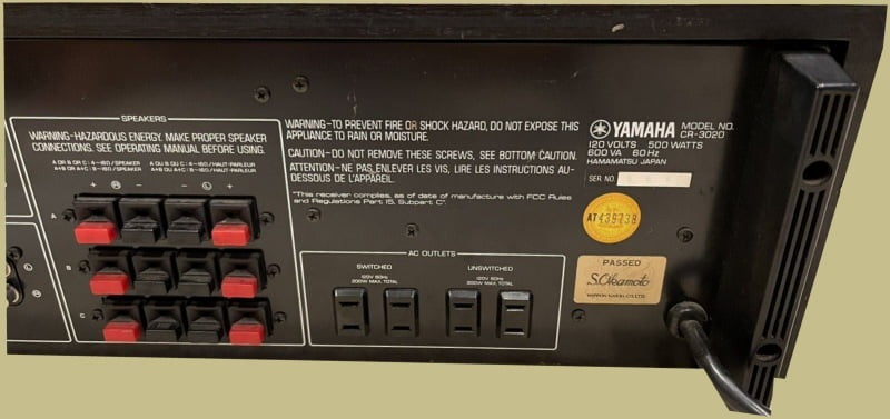 Yamaha CR-3020 Speaker Connections