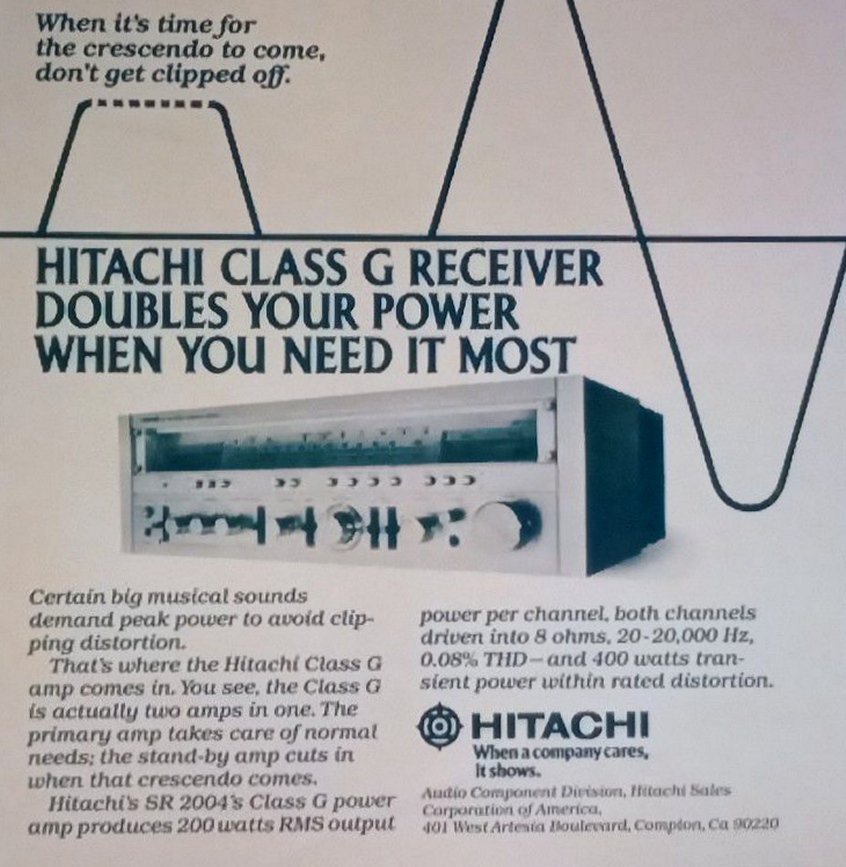 Hitachi SR-2004 Class G Amplifier