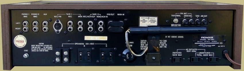 Pioneer SX-727 Back Panel