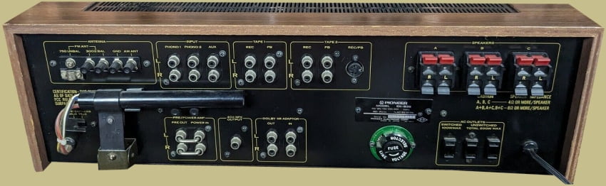 Pioneer SX-838 Back Panel
