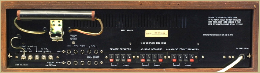 Audio Reflex AGS-150 Back Panel