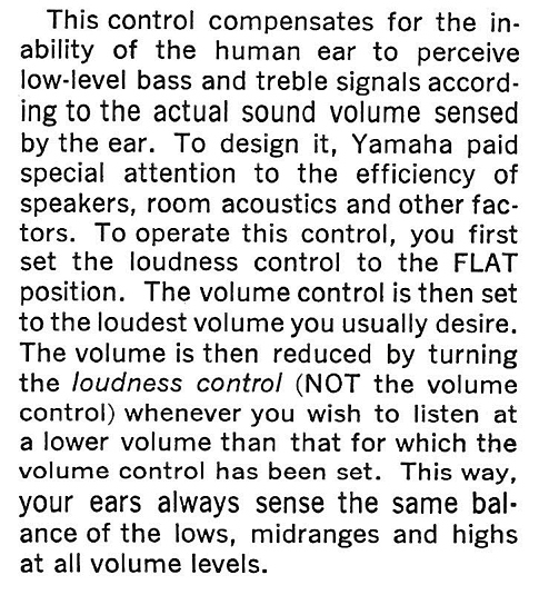 Yamaha CR-800 Loudness Control