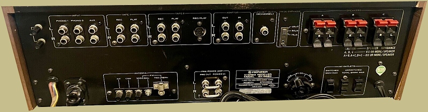 Pioneer SX-5580 Back Panel