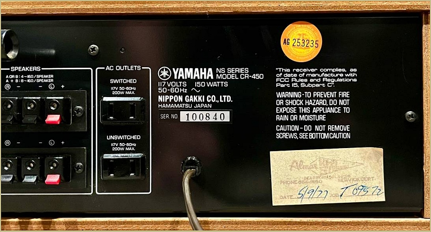 Yamaha CR-450 Speakers