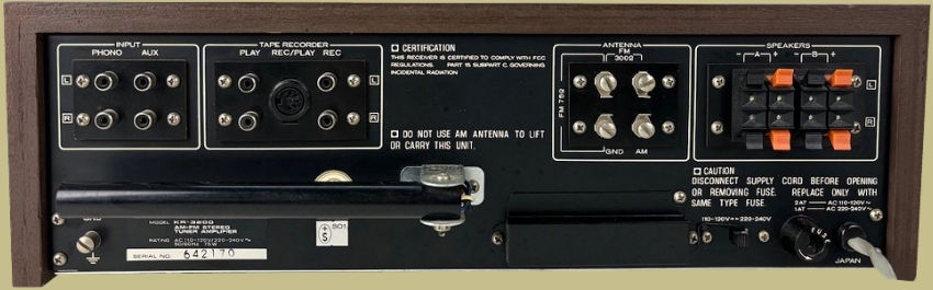 Kenwood KR-3200 Rear Panel
