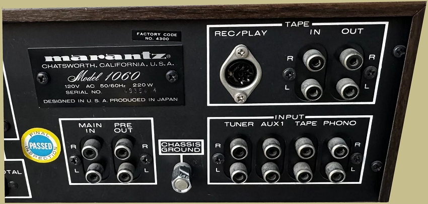 Marantz 1060 Inputs