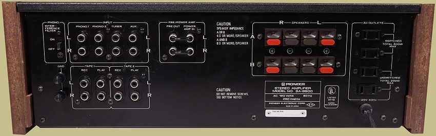 Pioneer SA-8800 Rear Panel