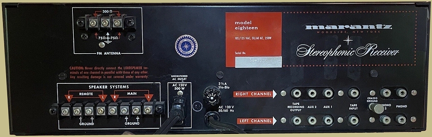 Marantz Model 18 Back Panel
