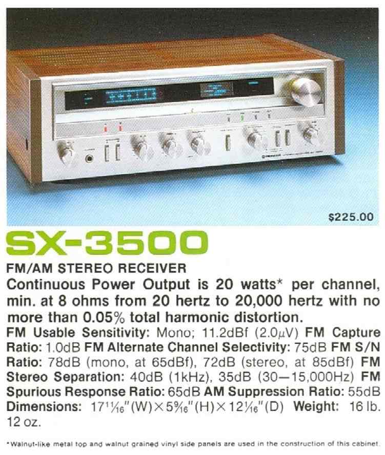 Pioneer SX-3500 Ad